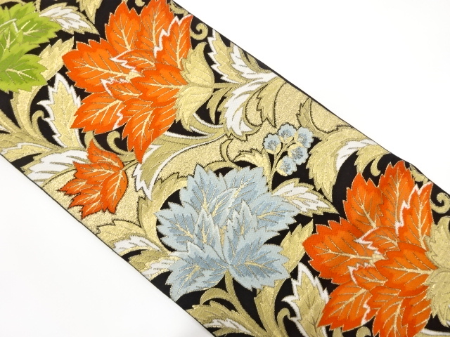 アンティーク　唐花模様織出し袋帯（着用可）